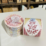 Polly Terrace City Pattern Rose Garden Red Tape Roll and Samples