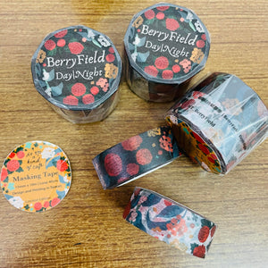 a kind of cafe Berry Field Day & Night Washi Masking Tape Roll and Samples
