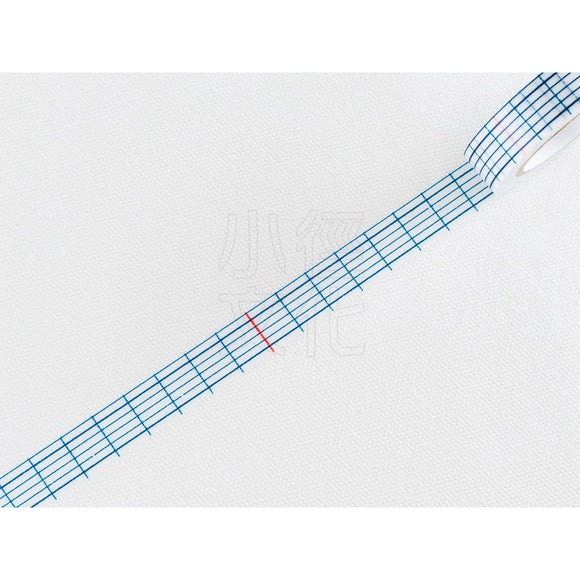 Classiky Grid Blue 12mm Washi Masking Tape Full Roll