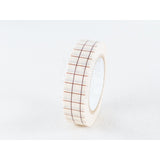 Classiky Grid Brown 12mm Washi Masking Tape Full Roll
