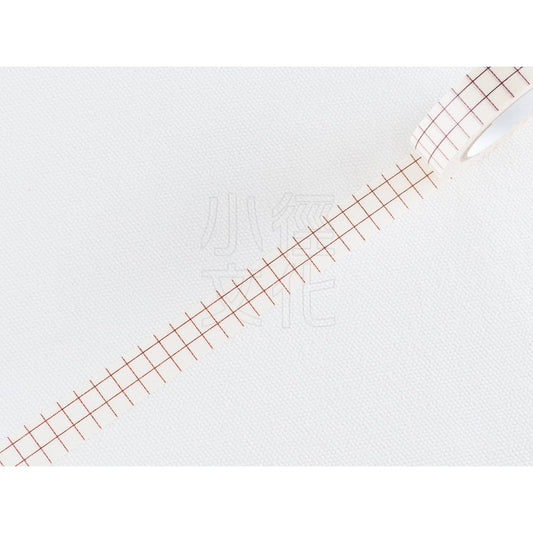 Classiky Grid Brown 12mm Washi Masking Tape Full Roll