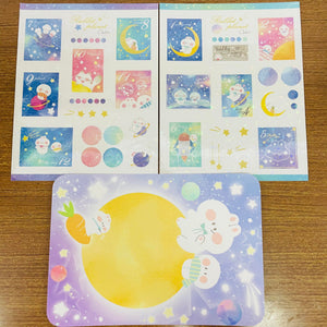 Cookie Starry Night Postcard Sticker Sheets Set