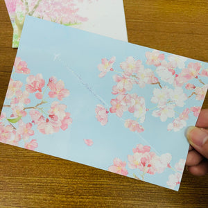 Sanrio Glittering Airplane Sky Sakura Scenery Postcard