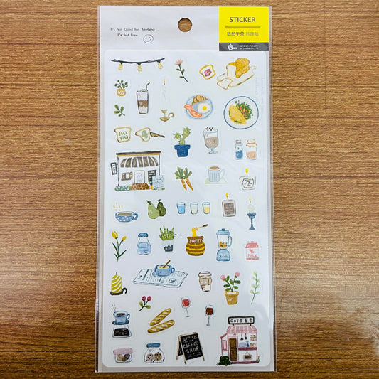 BERG Daily Life in a Cafe Transparent Sticker Sheet