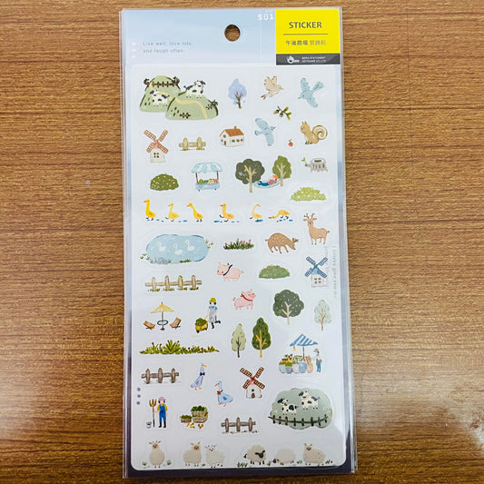 BERG Daily Life in a Farm Barn Transparent Sticker Sheet