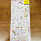 BERG x Pion Watercolor Pastel Animals and Flowers Sticker Sheet