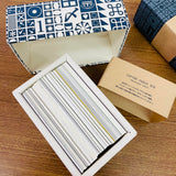 Yamazoe Letterpress Message Card White Blue Box and Samples