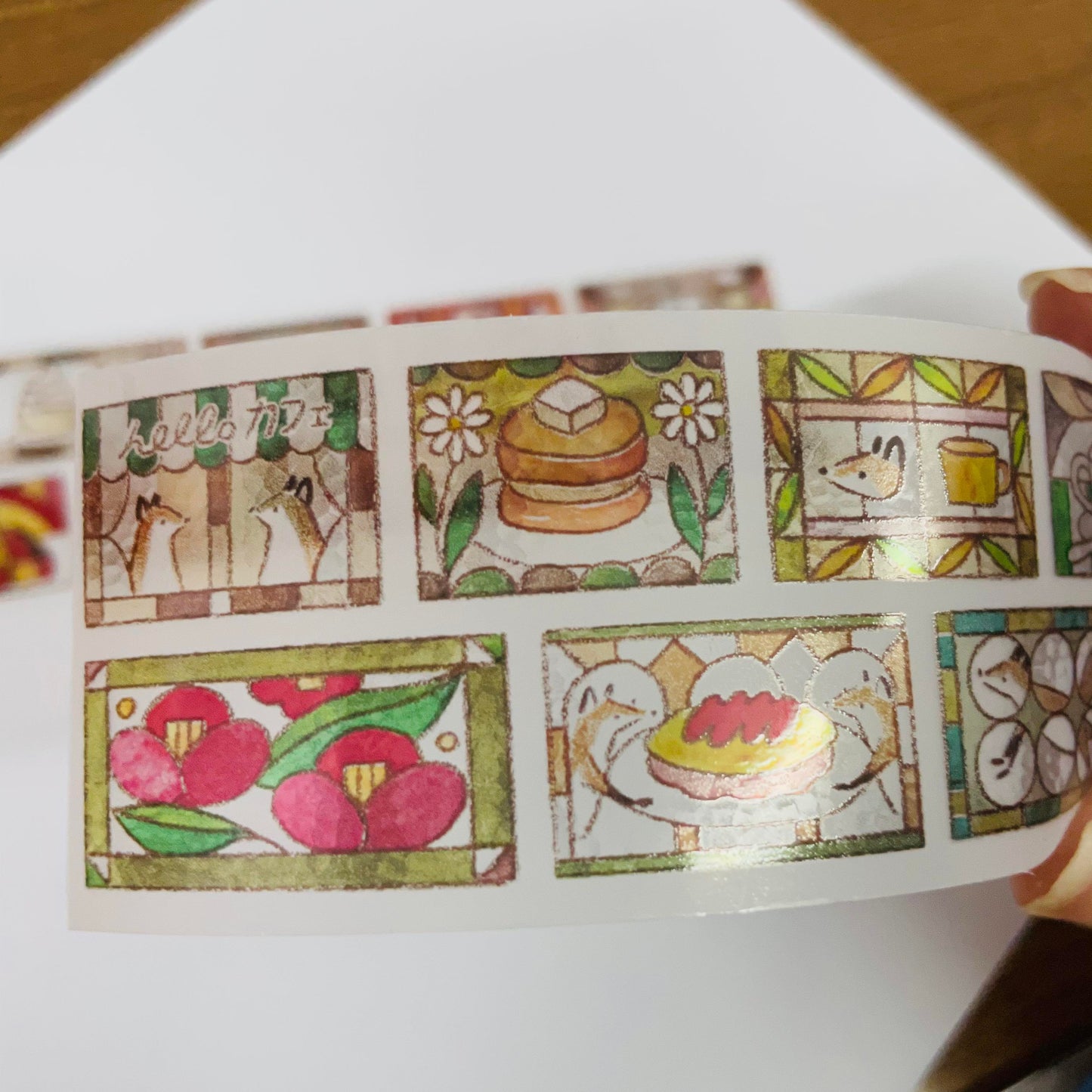 Hello Studio Bon Stained Glass PET Masking Tape Roll and Samples