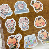 Blue Friends Maid Sticker Flakes Pack