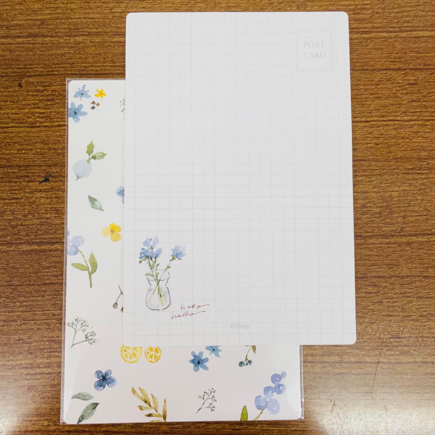 Pion Watercolor Blue Flowers Postcards