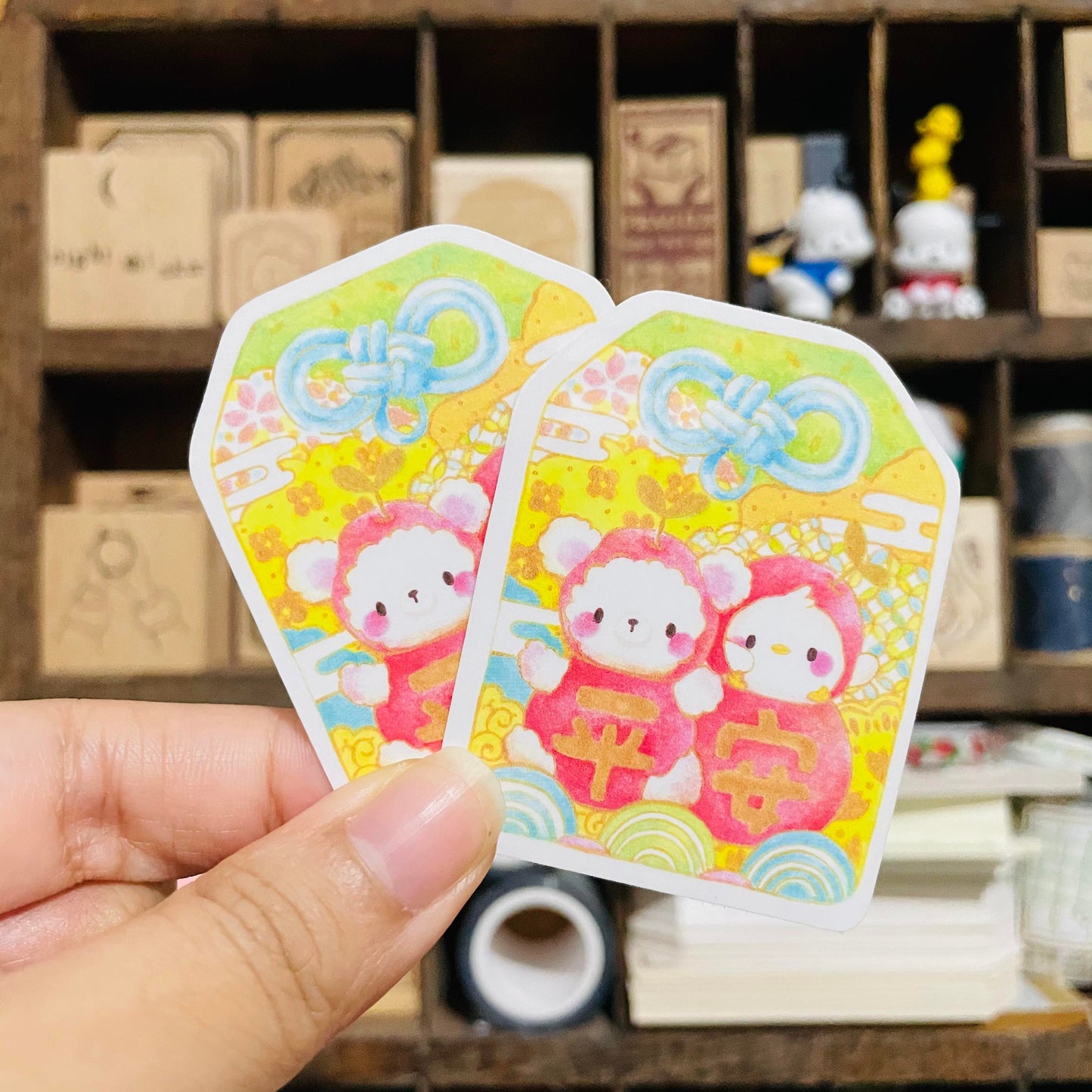 Thea Illustration Omamori Charm Sticker