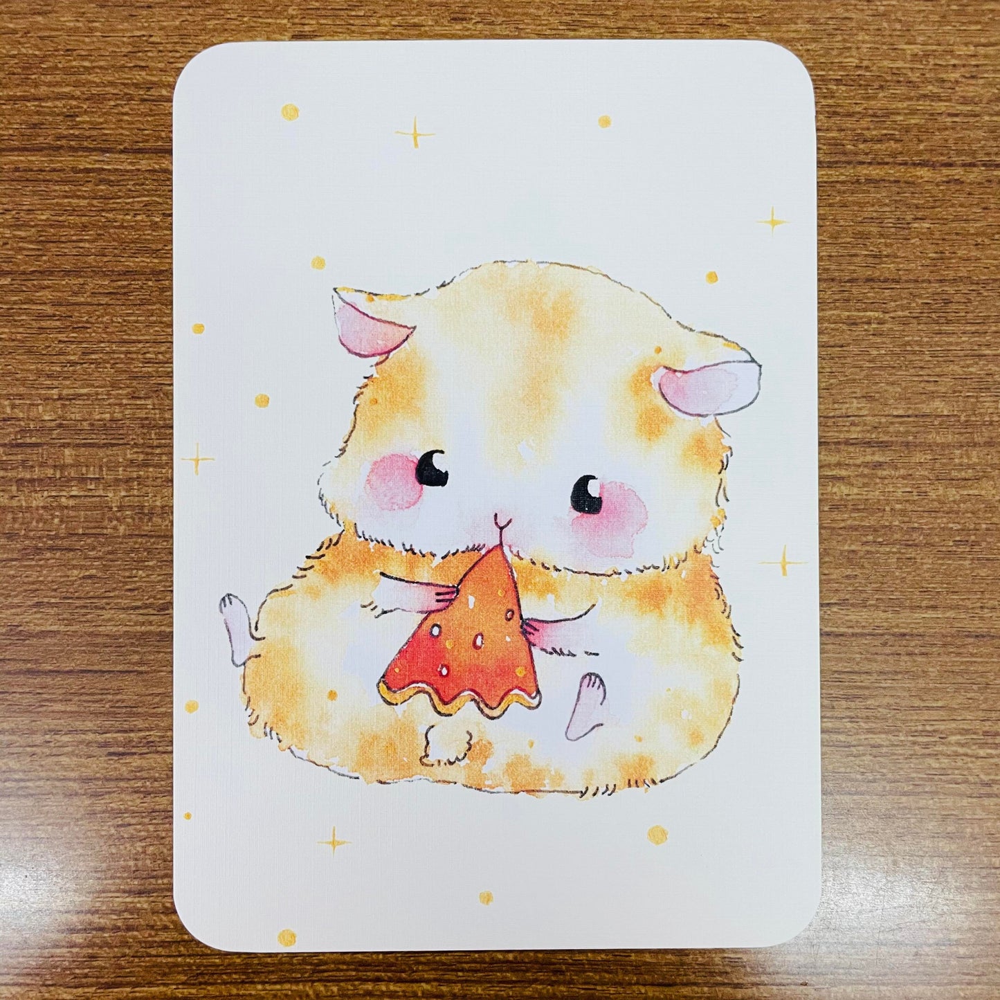 Thea Illustration Hamster nomnom Watermelon Postcard