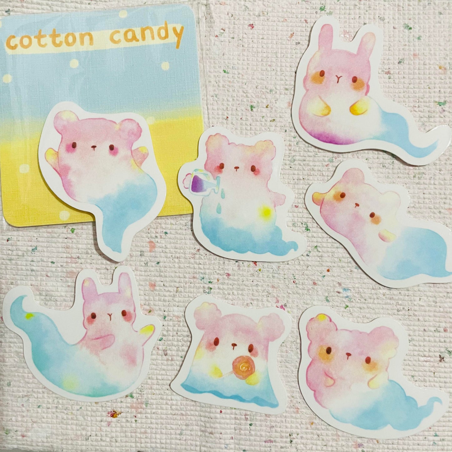 Thea Illustration Cotton Candy Sticker Flake Pack