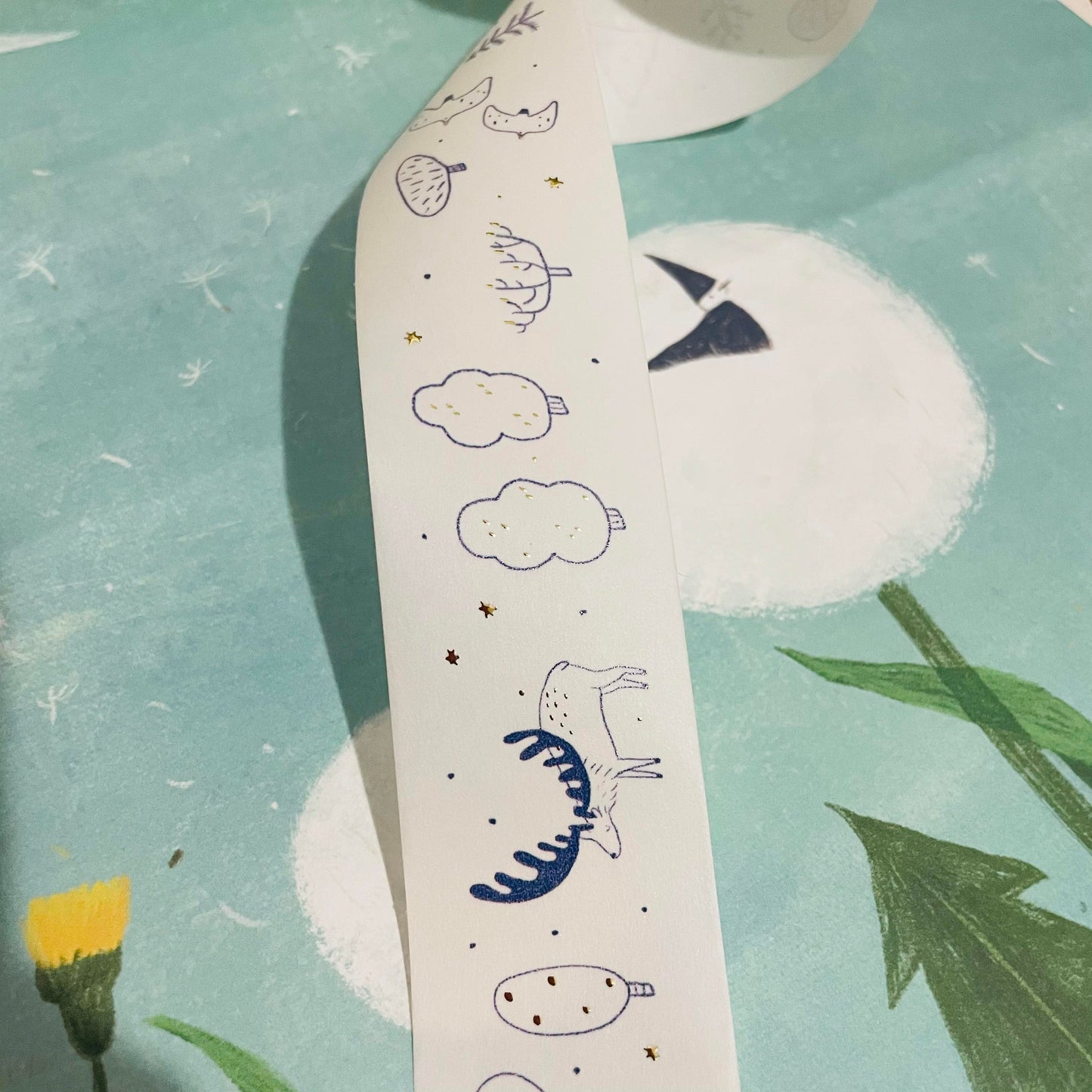 avocadomori Limited Snow Animals Masking Tape Roll and Samples