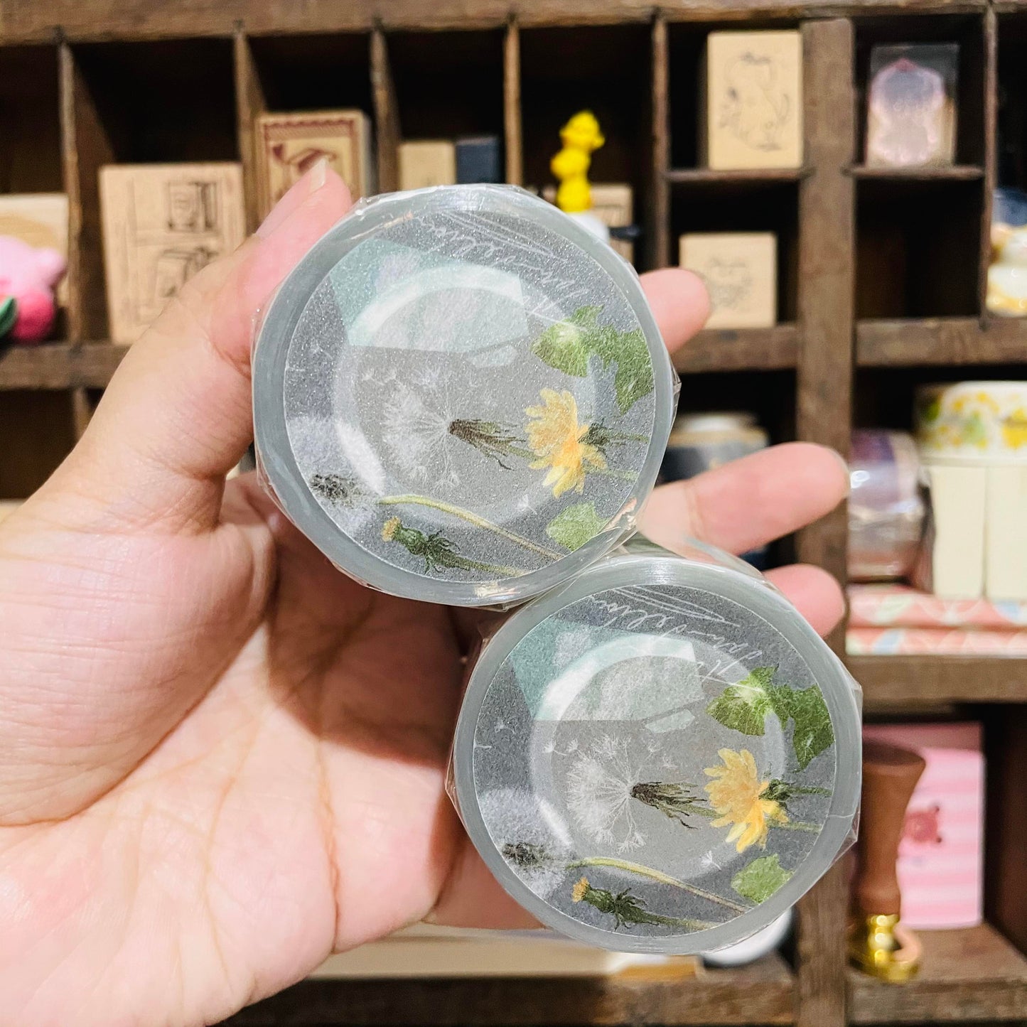 somesortoffern Dandelion PET Washi Masking Tape Roll and Samples