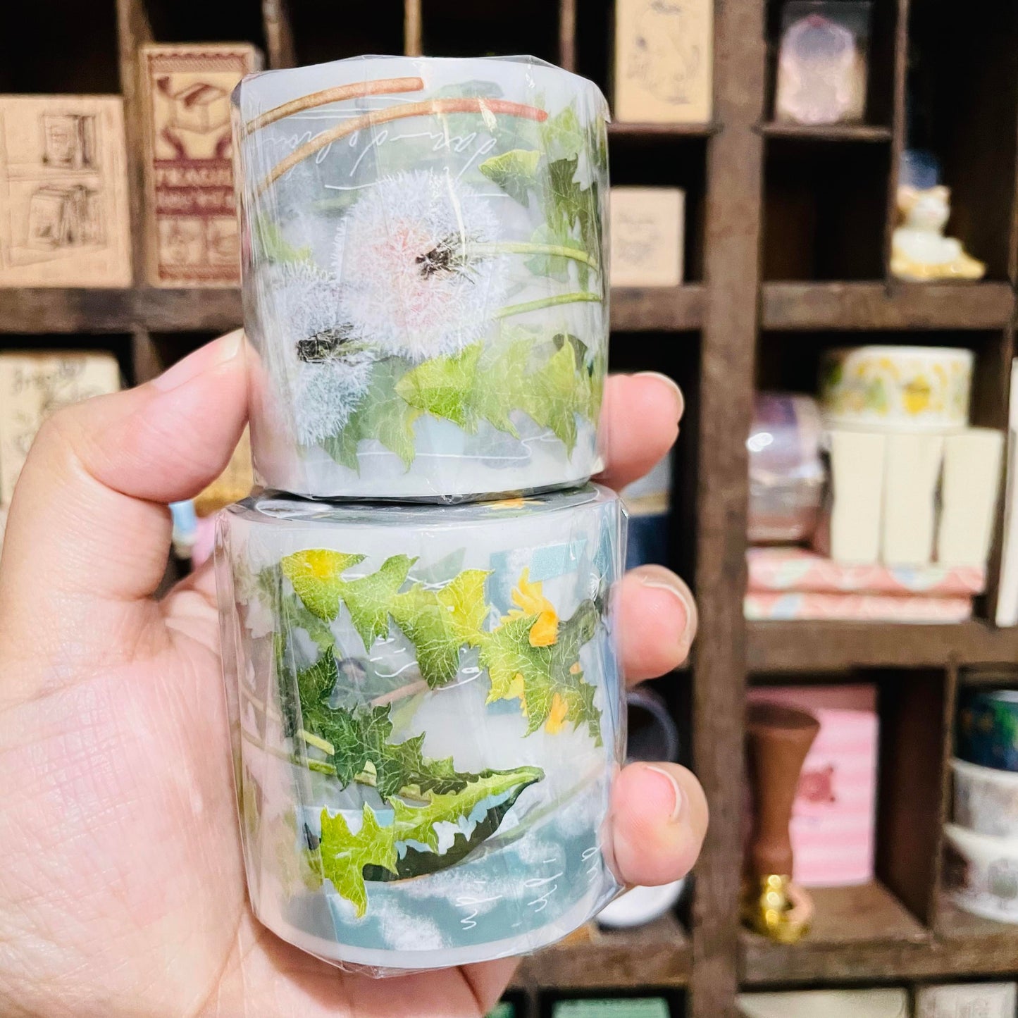 somesortoffern Dandelion PET Washi Masking Tape Roll and Samples