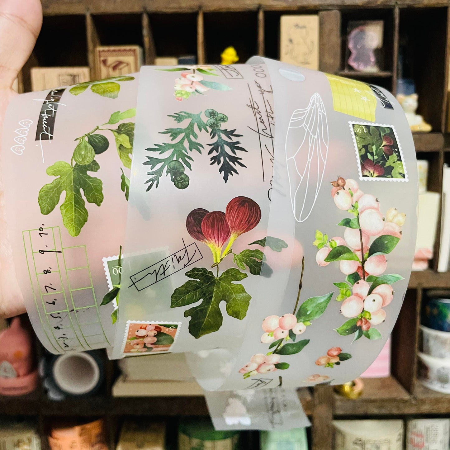 somesortoffern Fruits and Leaves PET Washi Masking Tape Roll AND Samples