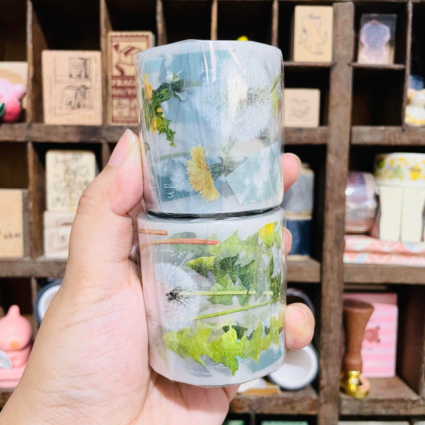 somesortoffern Dandelion PET Washi Masking Tape Roll and Samples