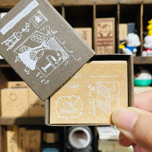 misshoegg Afternoon Tea Day 1 Illustrated Wood Stamp