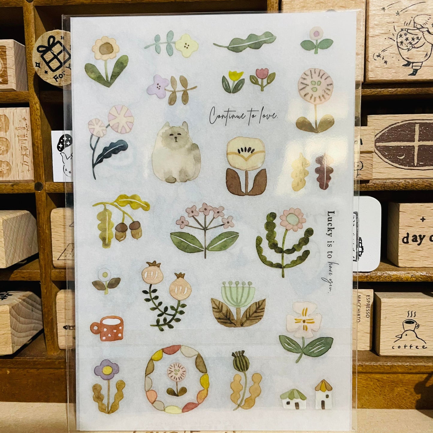 Pion Print-On Transfer Sticker Set Abstract Flowers