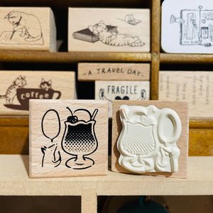 Hello Studio Melon Soda Wood Rubber Stamp