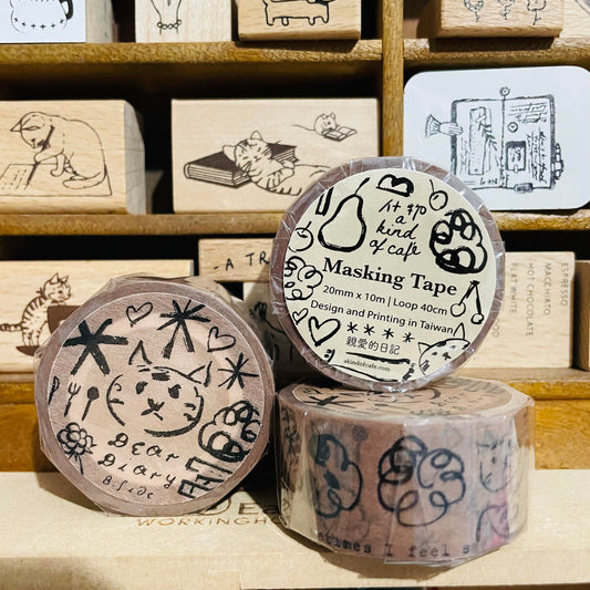 a kind of cafe Dear Diary Masking Tape Roll and Samples