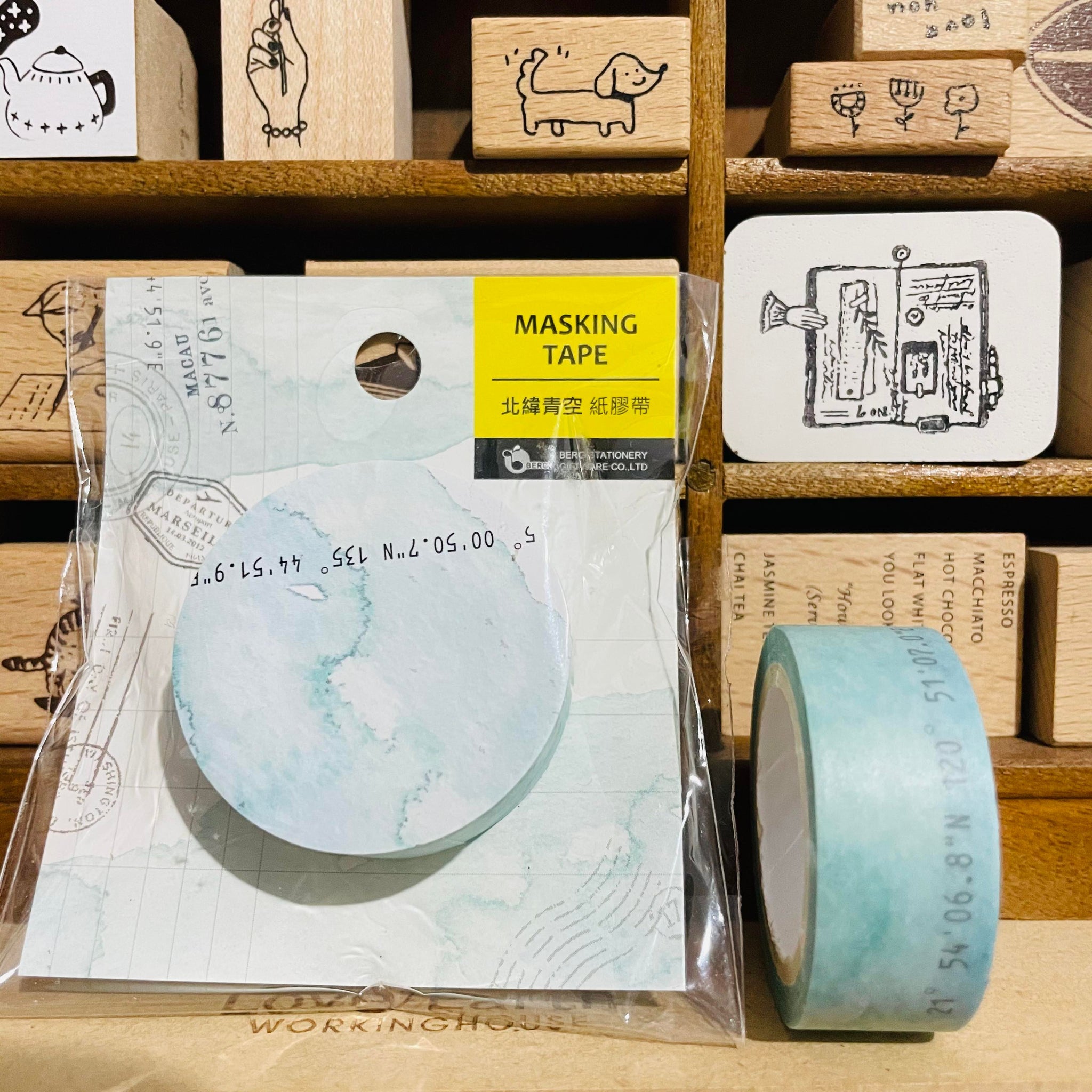 BERG x Pion Watercolor Green Washi Masking Tape Roll – Tokubetsumemori