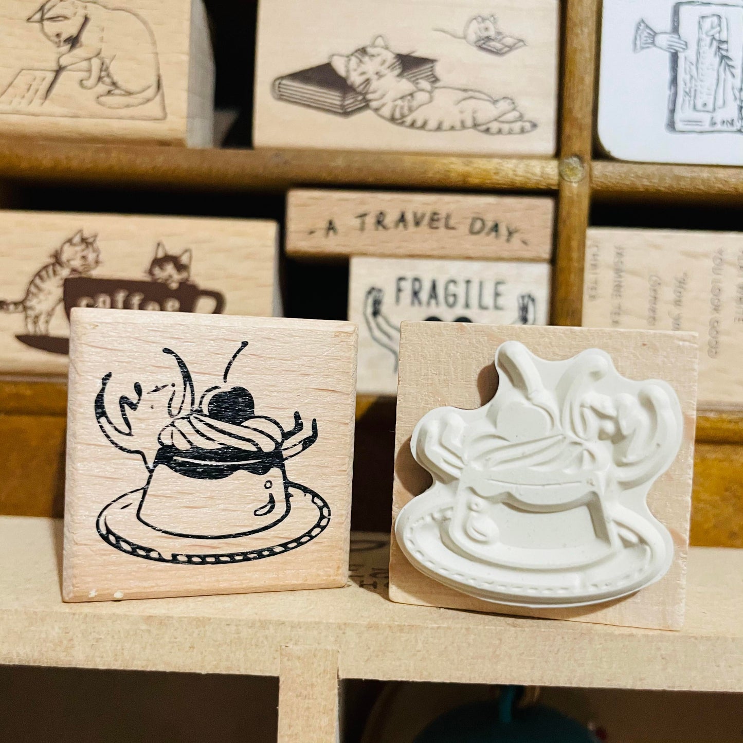 Hello Studio Pudding Wood Rubber Stamp