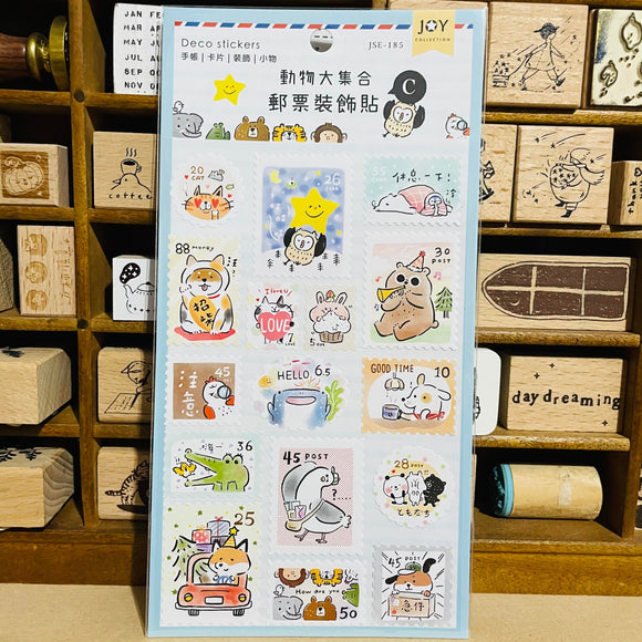 Joy Star Group Animals Stamp Sticker Sheet