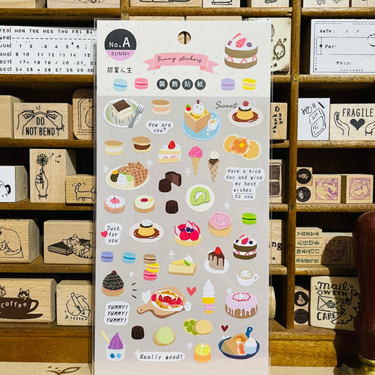 SUNNY Sweets Dessert Sticker Sheet