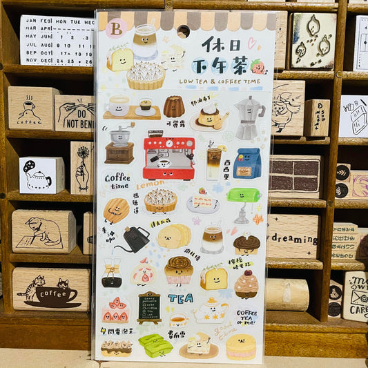 SUNNY Low Tea & Coffee Time Sticker Sheet