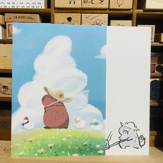 Sky Coffee Cabybara and Ducks Hiking Postcard