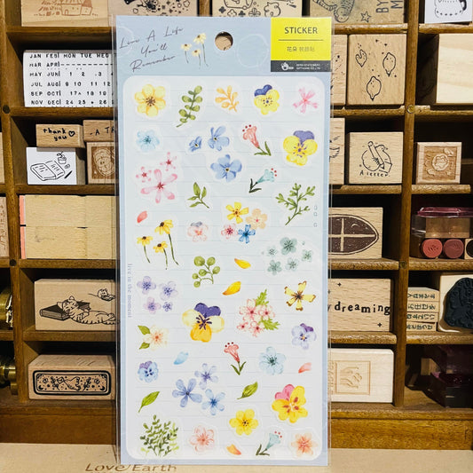 BERG Colorful Flowers Sticker Sheet