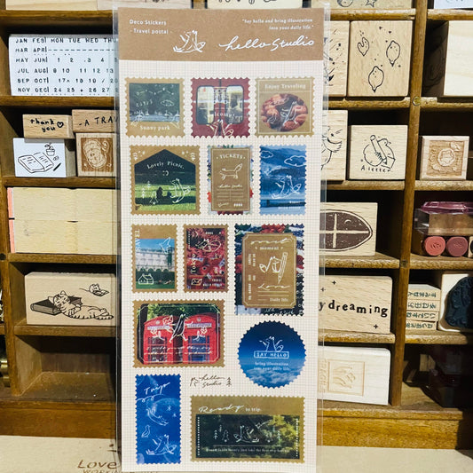Hello Studio Travel Postal Sticker Sheet