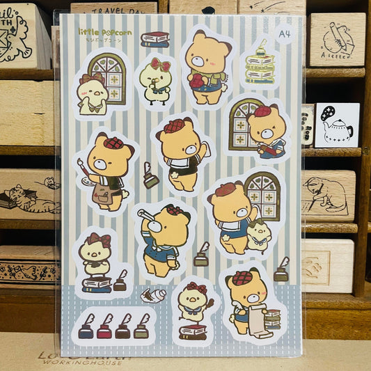 Little Popcorn Gold Foiled Painter Life Sticker Sheet