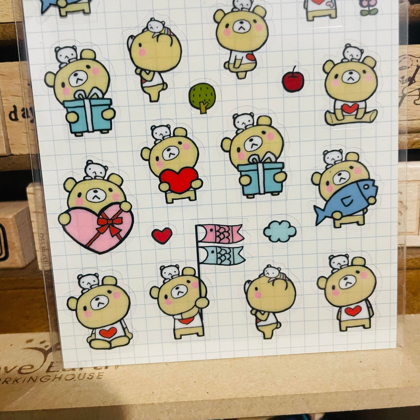 Dear Little Bear Transparent Sticker Sheet