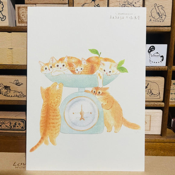 Davidcookslove Cats on Weights Postcard