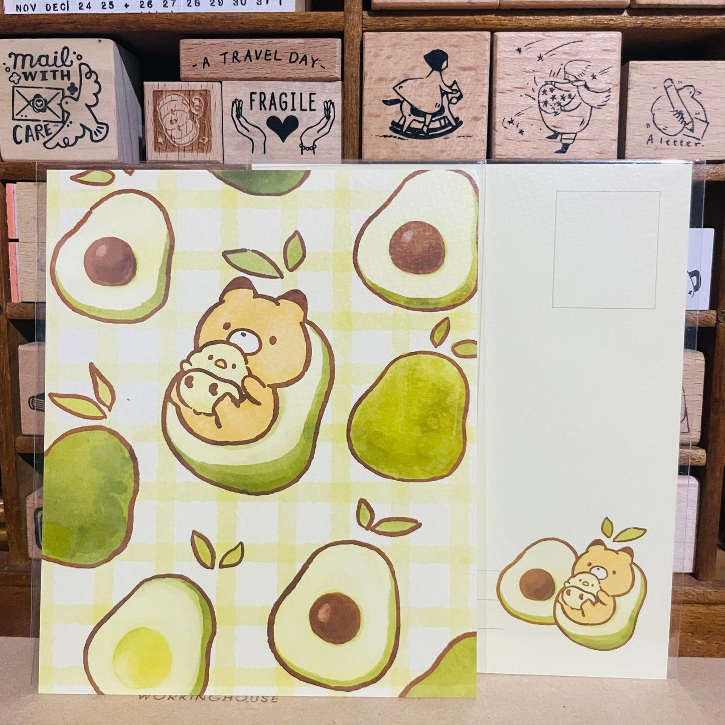 Little Popcorn Avacado Postcard