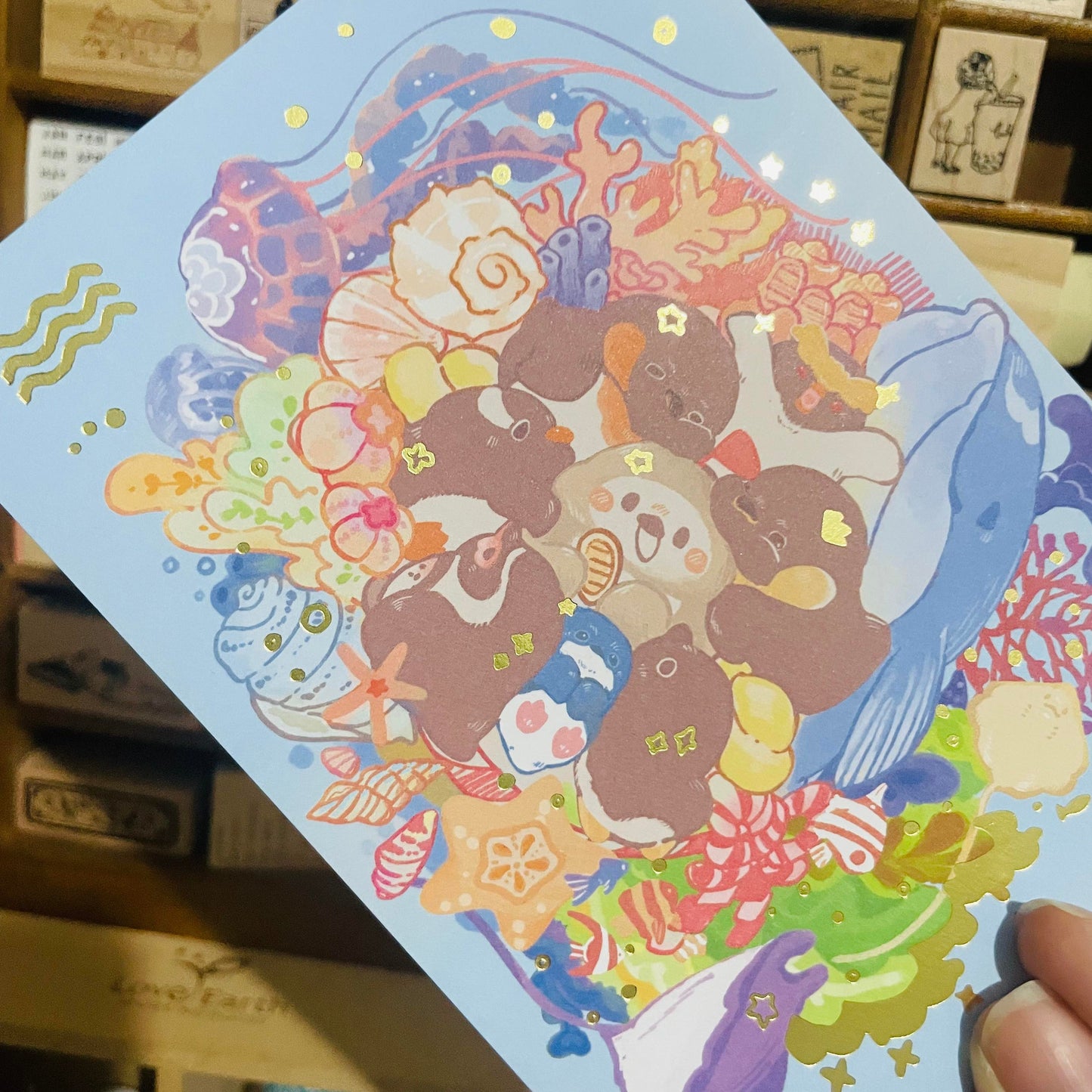 Popopenguin Illustration Sea Animals Postcard