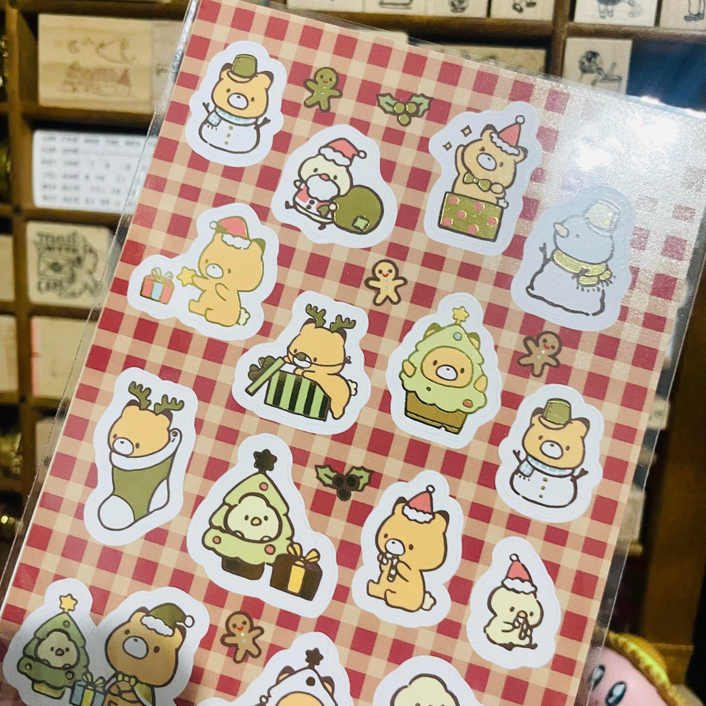 Little Popcorn Gold Foiled Holiday Sticker Sheet