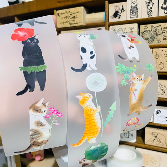 Davidcookslove Flower Cats PET Tape Samples and Rolls