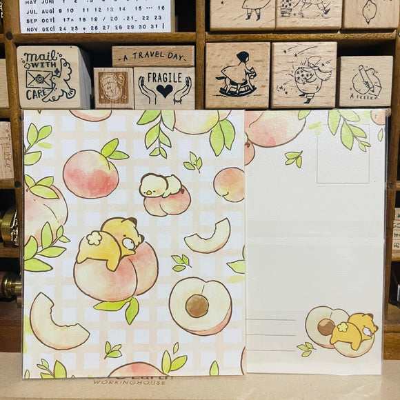 Little Popcorn Peach Postcard