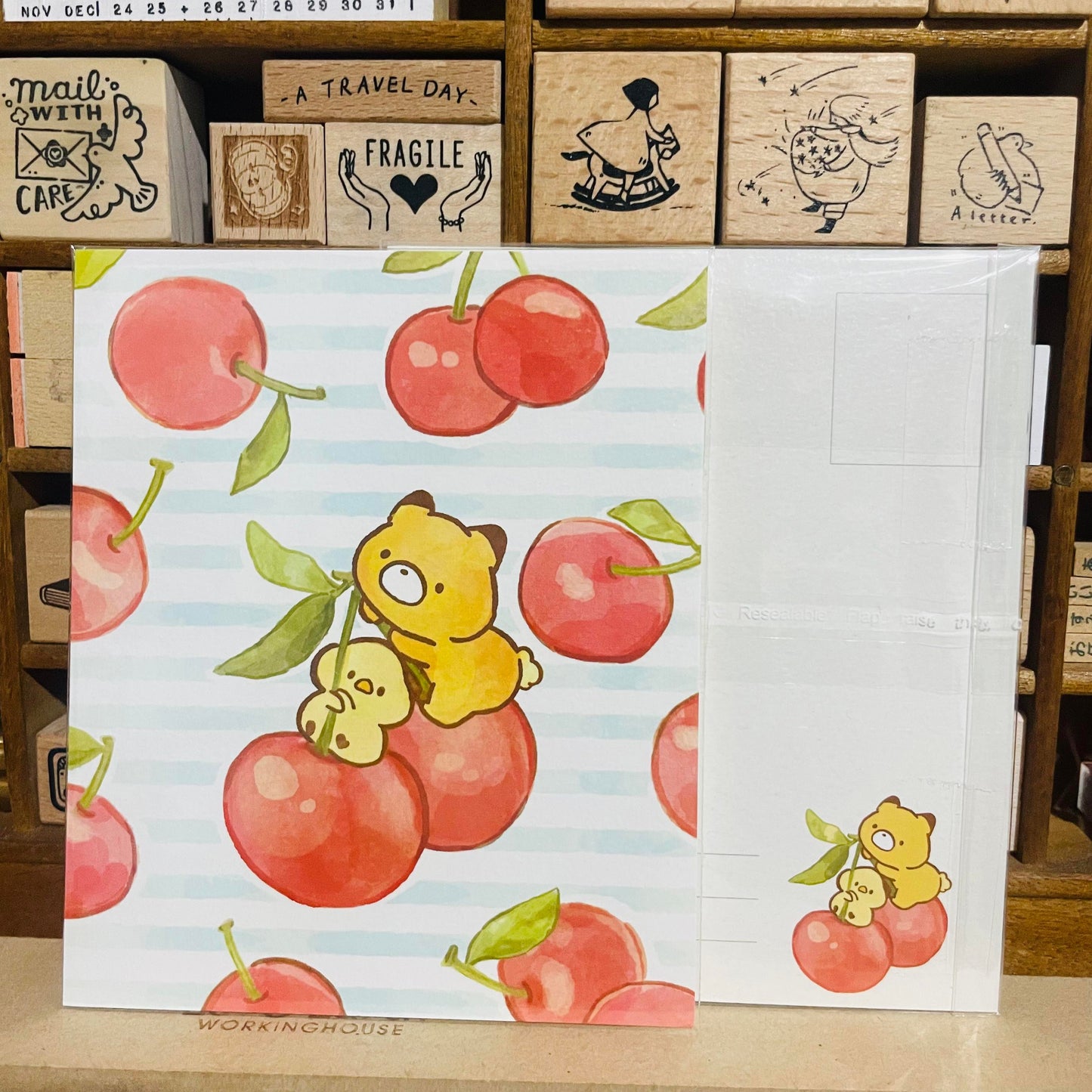 Little Popcorn Cherry Postcard
