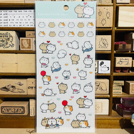 CAT CAT White Cat Transparent Sticker Sheet