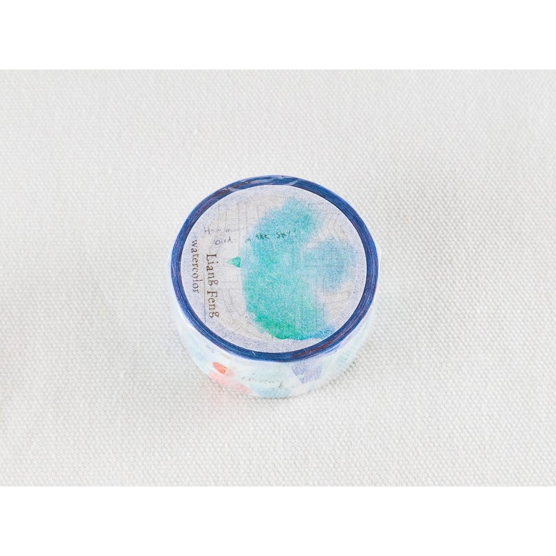 Liang Feng Watercolor Bird Washi Masking Tape Roll