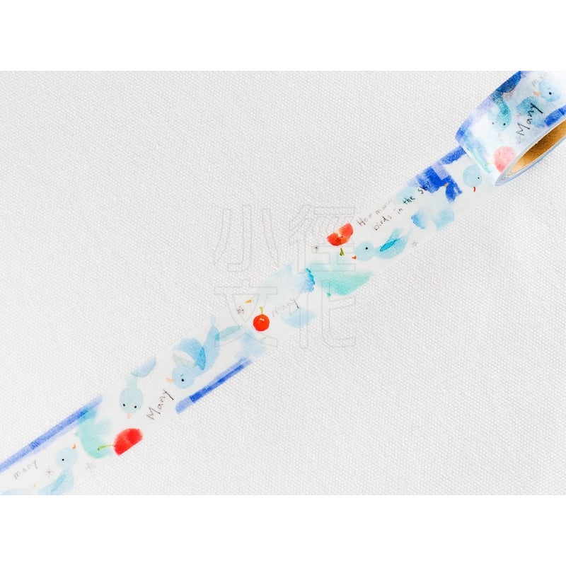 Liang Feng Watercolor Bird Washi Masking Tape Roll