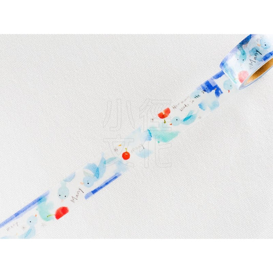 Liang Feng Watercolor Bird Washi Masking Tape Roll