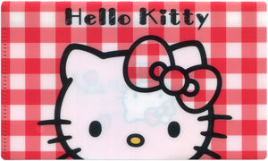 Hello Kitty Checkered Pattern Plastic File Folder