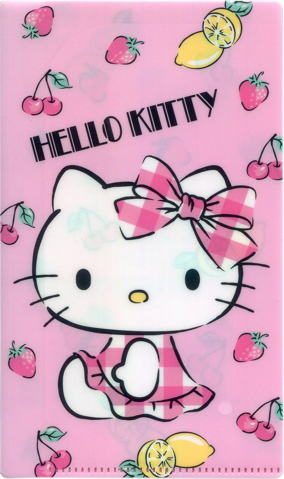Hello Kitty Pink Pattern Plastic File Folder