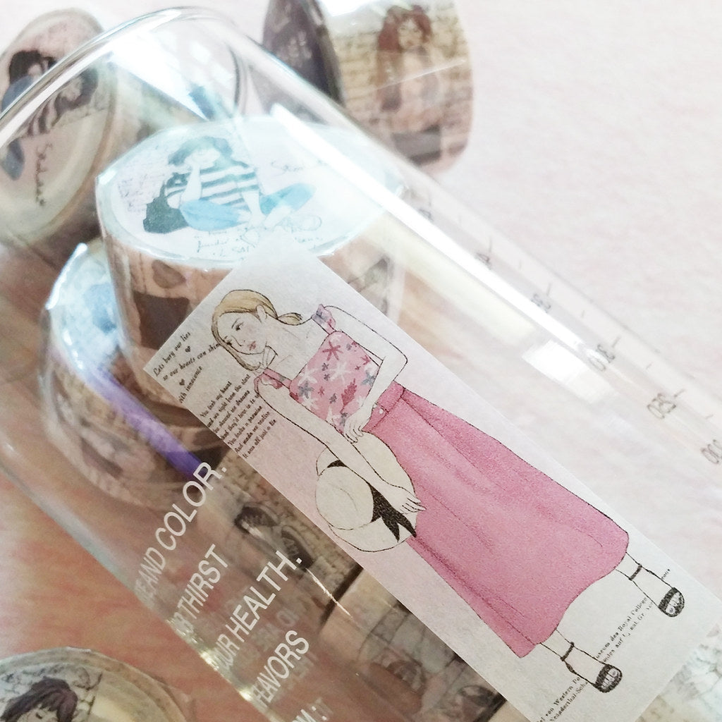 Starlululu Words Girls Washi Masking Tape Roll and Samples